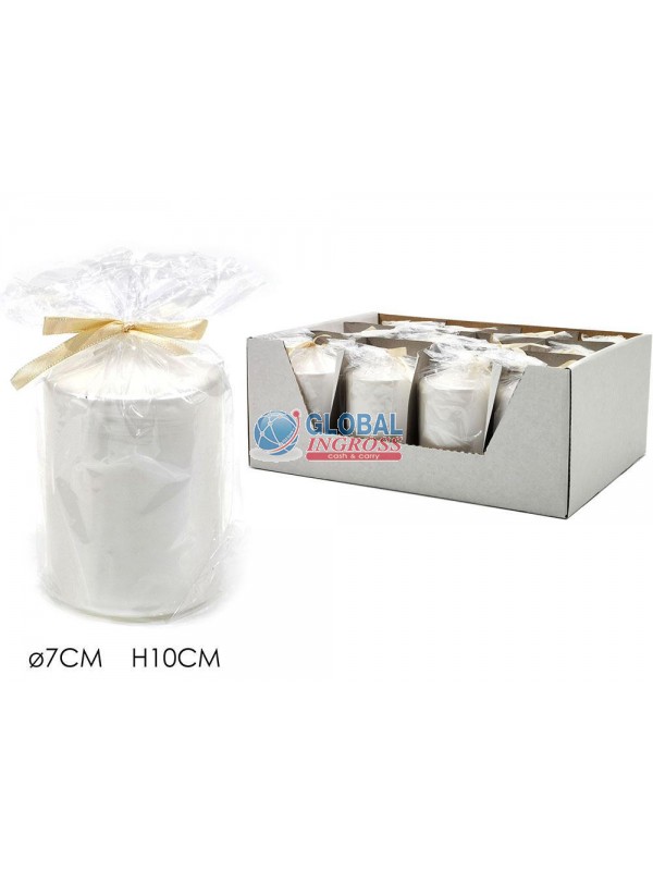 CANDELA CILINDRO 7x10cmBIANCO PERLA
