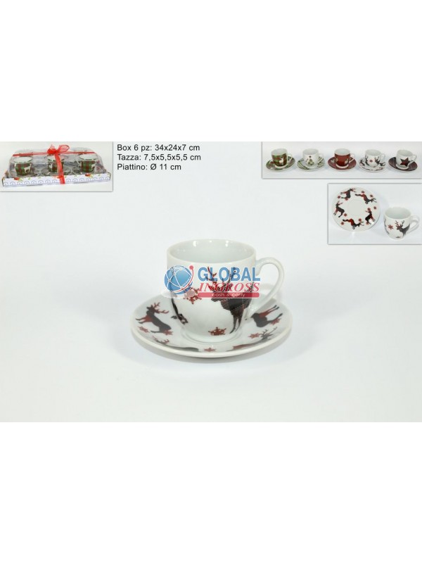 TAZZINE NATALE 6pz + PIATTINI