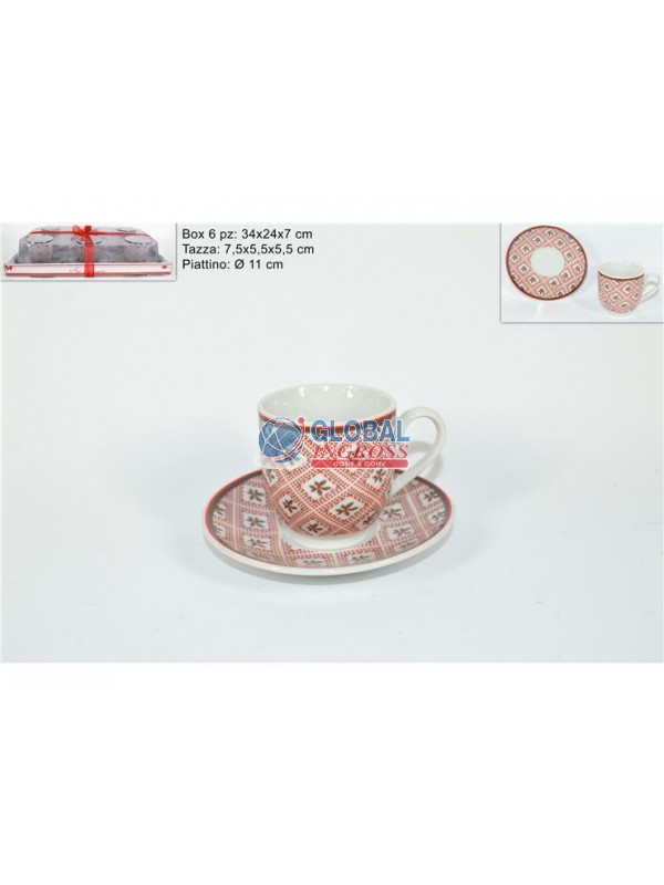 TAZZINE NATALE 6pz + PIATTINI