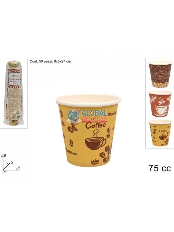 BICCHIERINI CAFFE' CARTA CHICCO 50pz