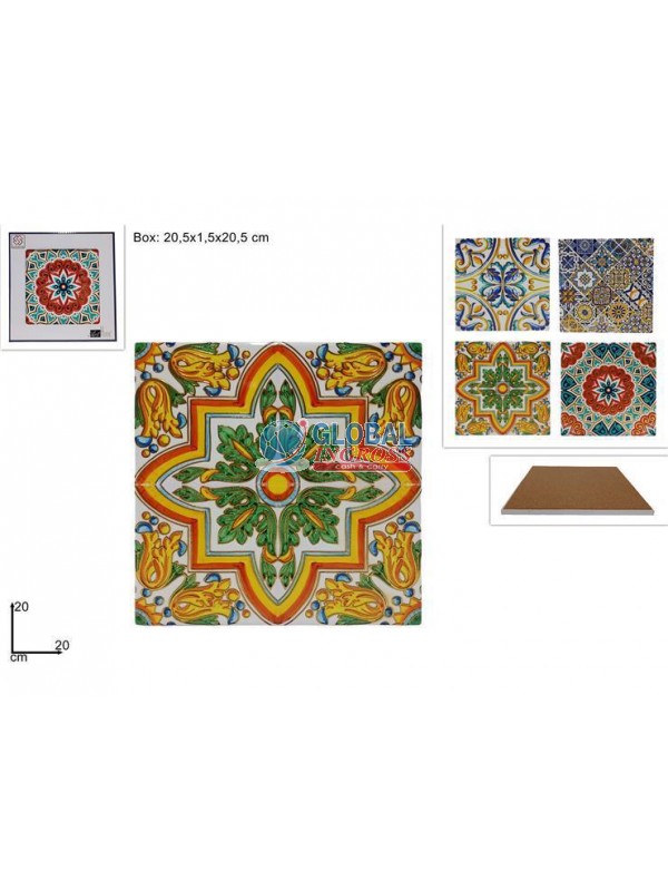 SOTTOPENTOLA QUADRATO 20cm BASE SUGHERO