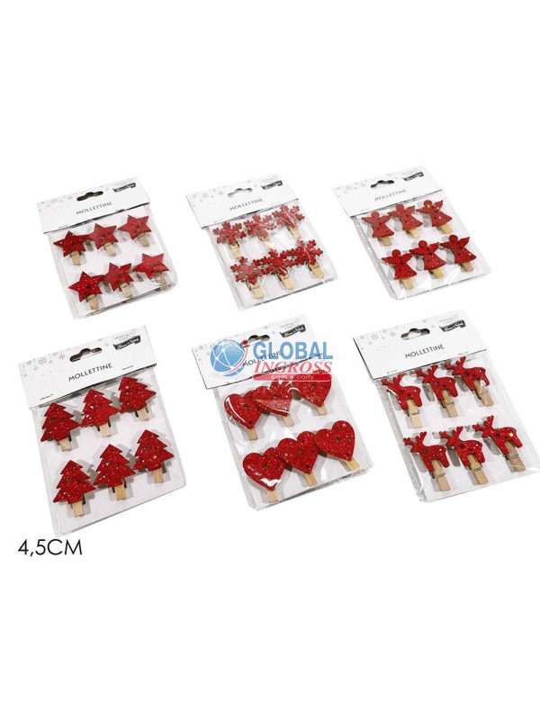 MOLLETTE C/DECORAZIONE NATALE 6pz