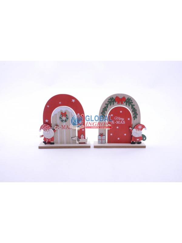 PORTA IN LEGNO CON BABBO NATALE 19cm