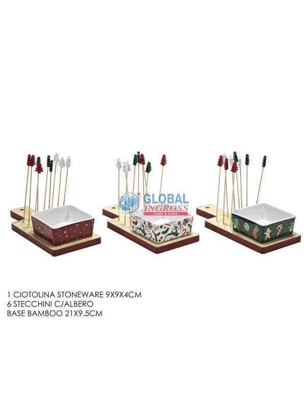 ANTIPASTIERA C/BASE BAMBOO ASS.