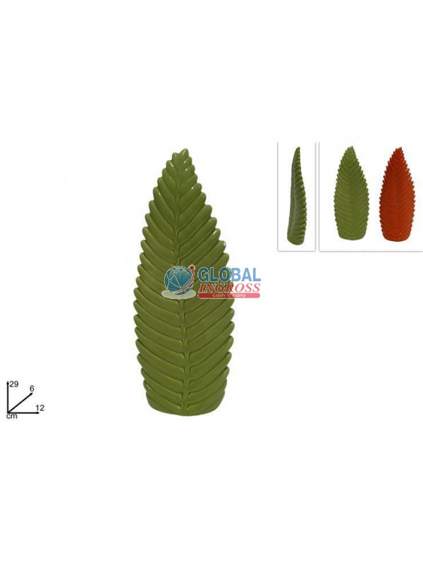 DECORAZIONE FOGLIA CERAMICA 29cm COLORI AUTUNNO