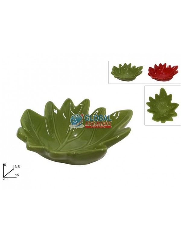 SVUOTATASCHE FOGLIA CERAMICA COLORI AUTUNNO