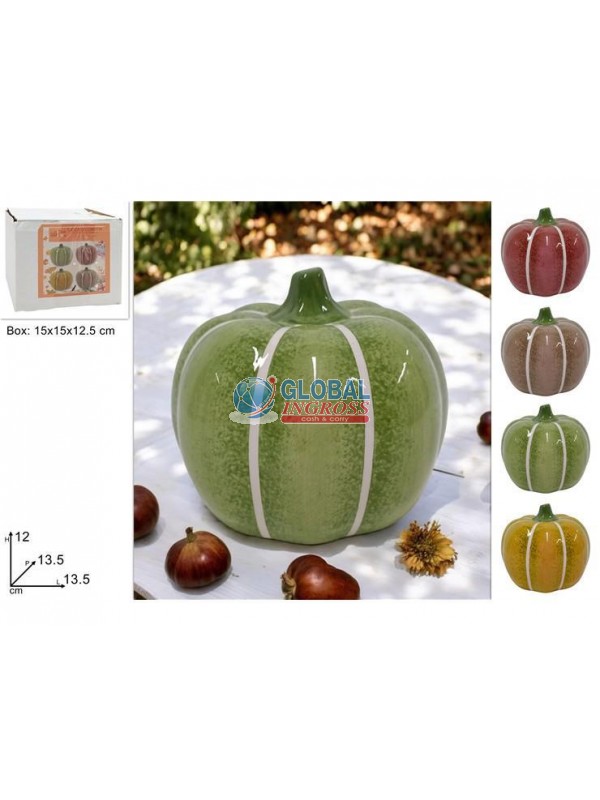 ZUCCA CERAMICA 12cm COLORI AUTUNNO