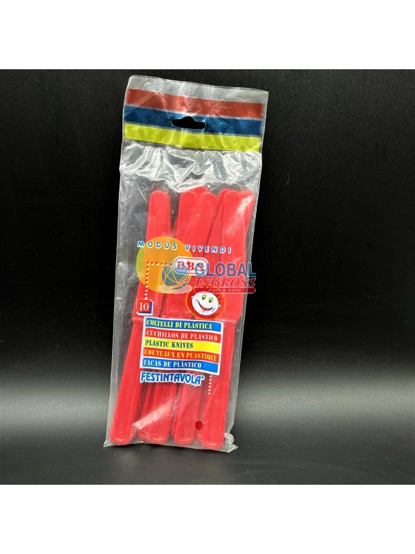 COLTELLI ROSSI 10pz