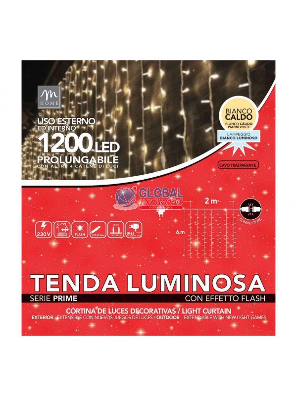 TENDA 1200 SUPERFLASH BIANCO CALDO 2x H.6mt ESTERNO PROLUNGABILE