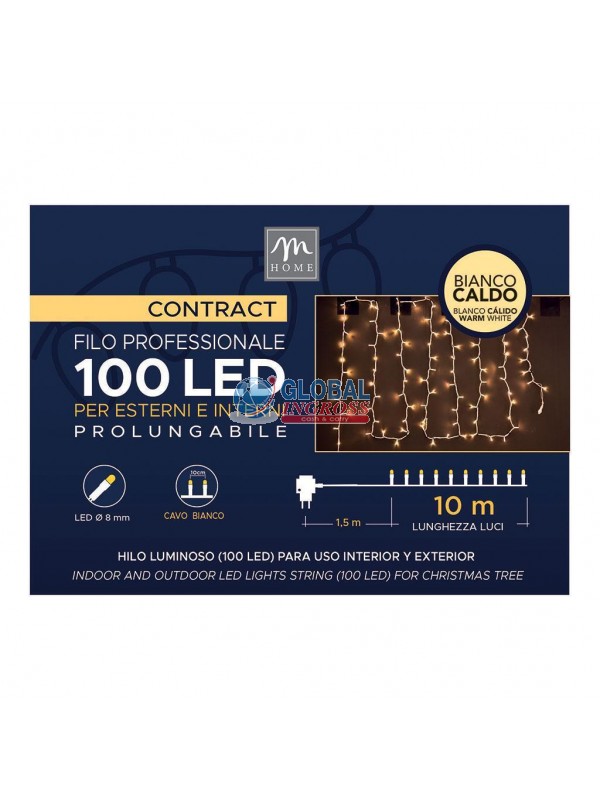 MINILED ESTERNO 100 BIANCO CALDO PROLUNGABILE