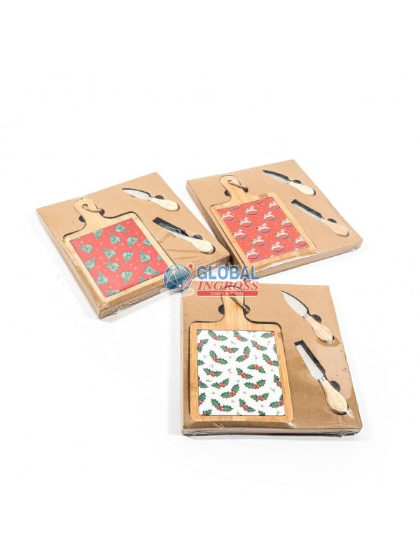 TAGLIERE NATALE + 2 UTENSILI