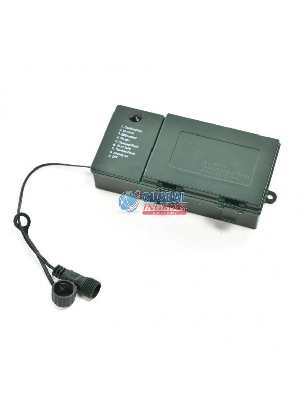 SCATOLA DA ESTERNO "DA PRESA A BATTERIA" C/8 GIOCHI LUCE 3xD