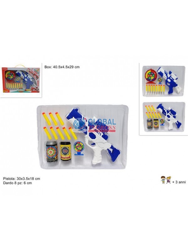 PISTOLA CON DARDI 8pz C/BERSAGLIO