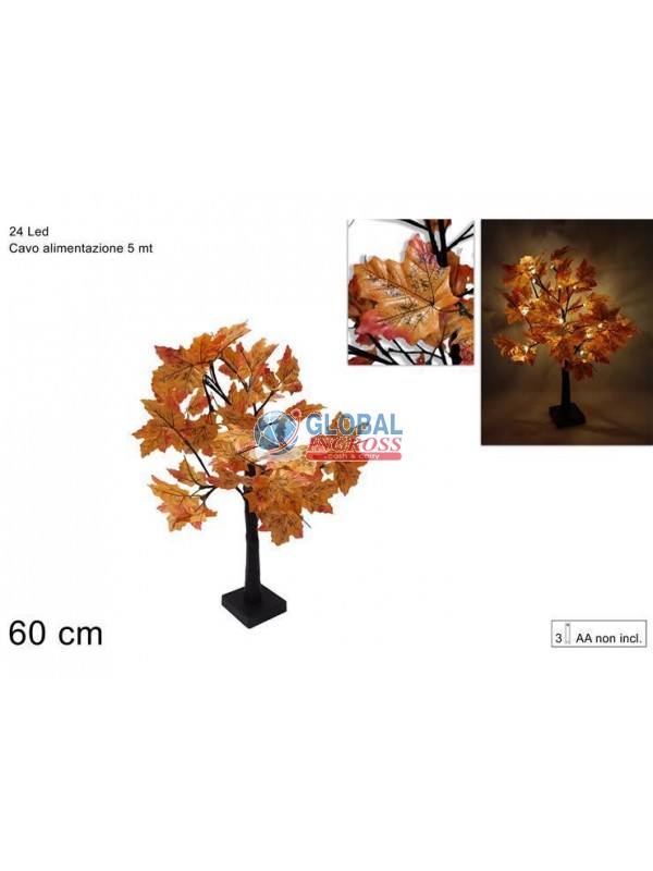 ALBERO FOGLIE AUTUNNO 60cm C/24 LED
