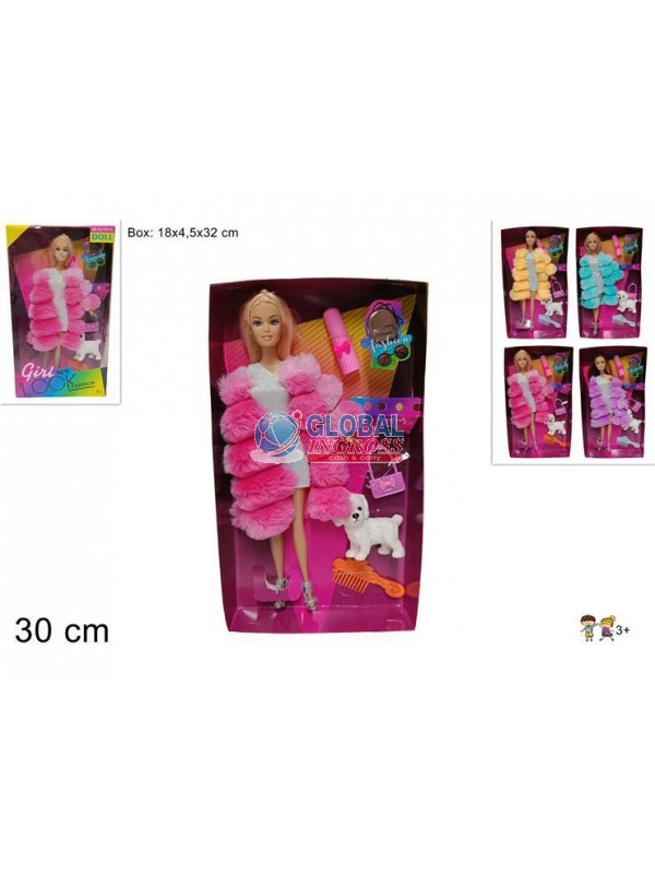 BAMBOLA CON PELLICCIA ASS.