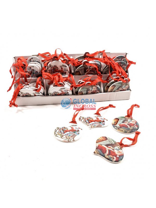 PENDENTE CERAMICA NATALE 8x7cm ASS.