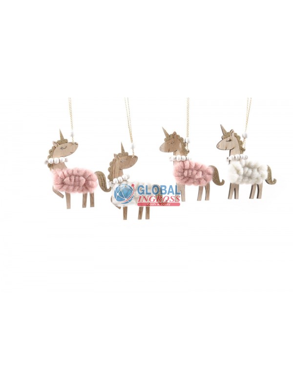 PENDENTE UNICORNO LANA 10x12cm