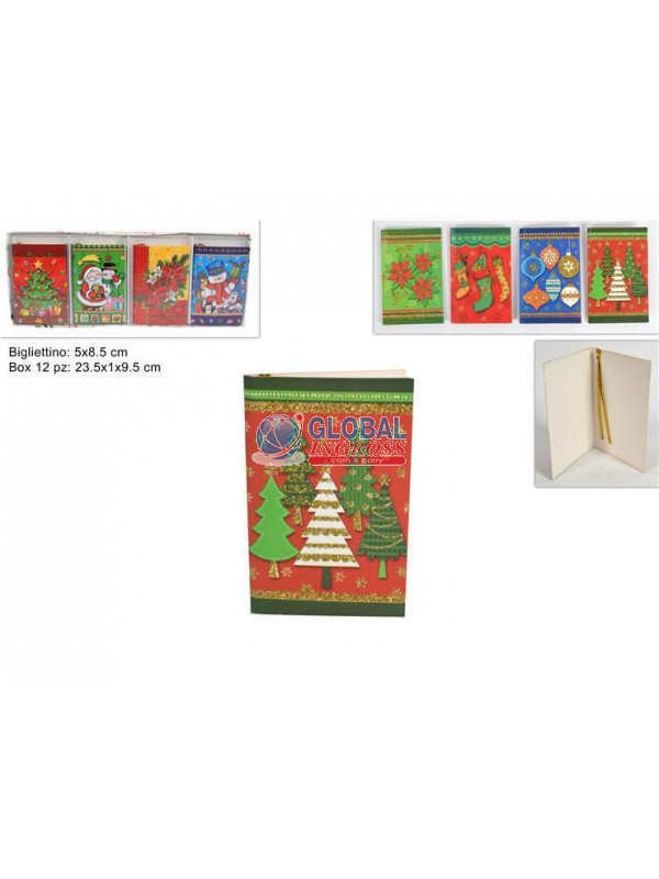 BIGLIETTINI NATALE 12pzIN BOX ASS.