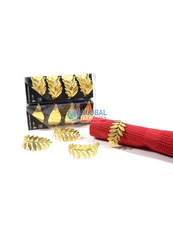 PORTATOVAGLIOLI METALLOFOGLIE ORO 4pz