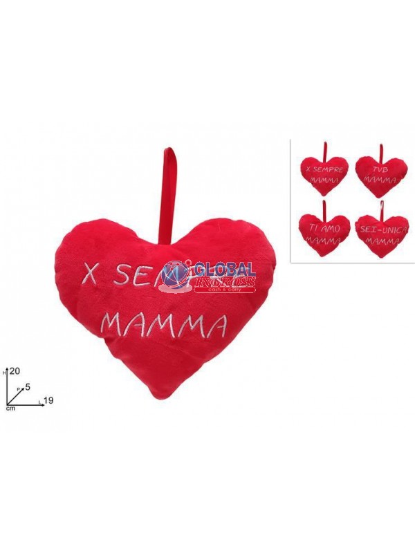 PELUCHE CUORE 20cm FESTA DELLA MAMMA
