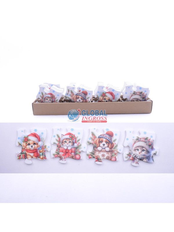 SOTTOBICCHIERE NATALE PUZZLE CERAMICA ASS.
