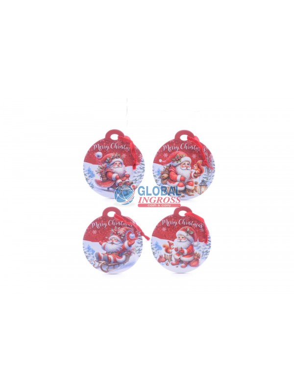 SOTTOPENTOLA PALLA IN CERAMICA C/BABBO NATALE