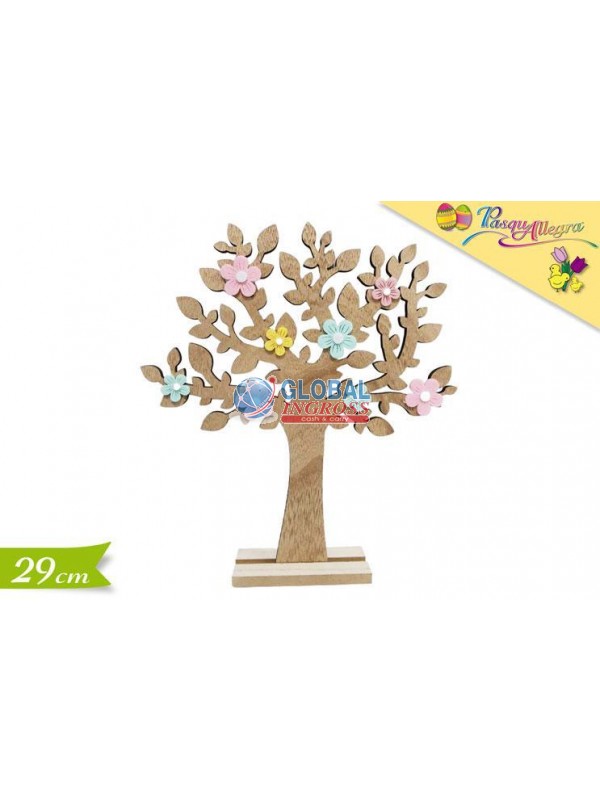 ALBERO LEGNO C/FIORI 29cm