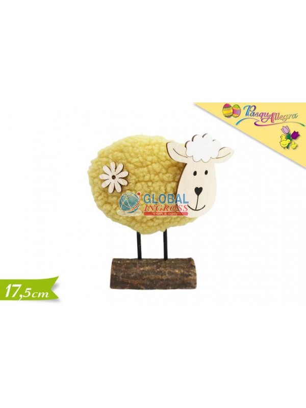 PECORELLA SU BASE LEGNO17cm