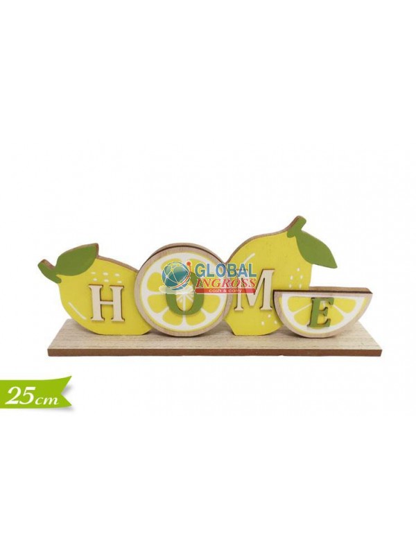 DECORAZIONE SCRITTA HOME C/LIMONI 25cm