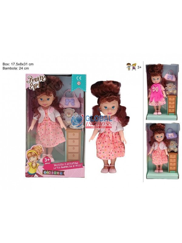 BAMBOLA C/ACCESSORI 24cm