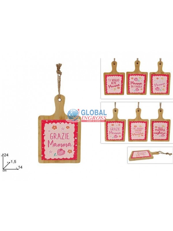 TAGLIERE MAMMA 24x14cm LEGNO E CERAMICA