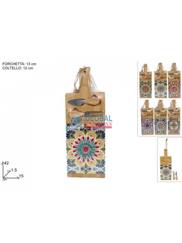TAGLIERE C/ACCESSORI DECORO MAIOLICA