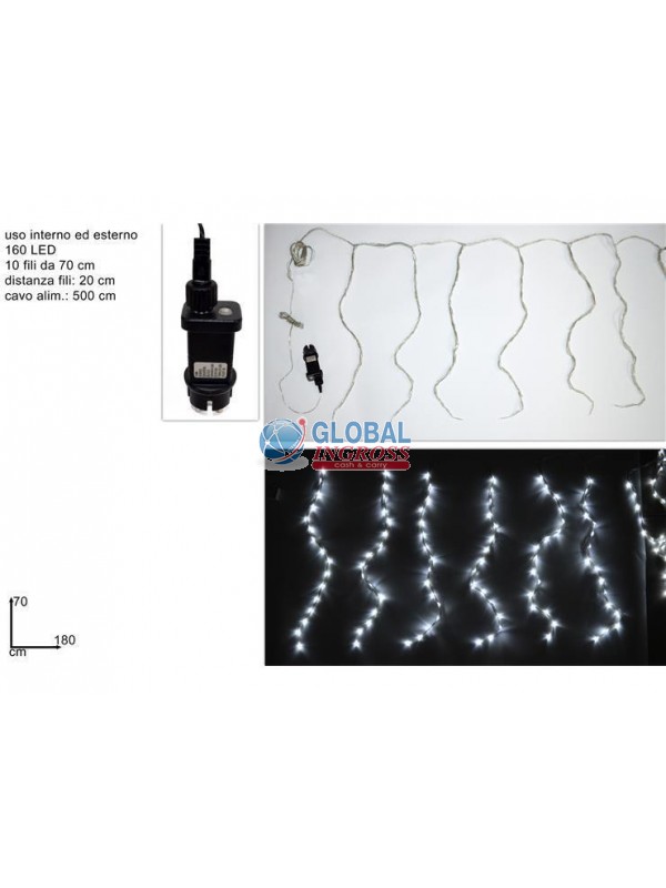 TENDA 160 LED 180x70cm BIANCO FREDDO USO ESTERNO