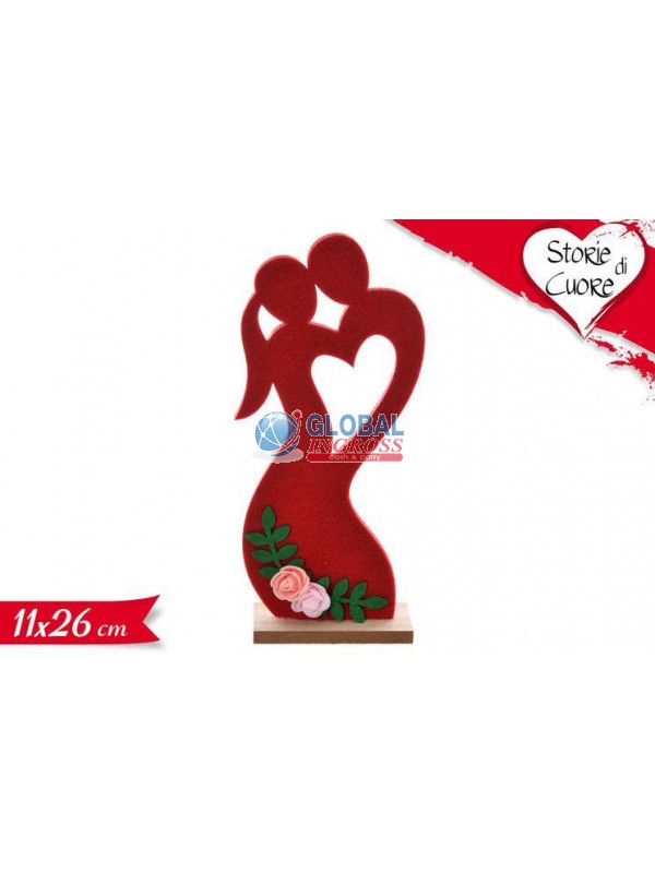 COPPIA LOVE LEGNO 26cm