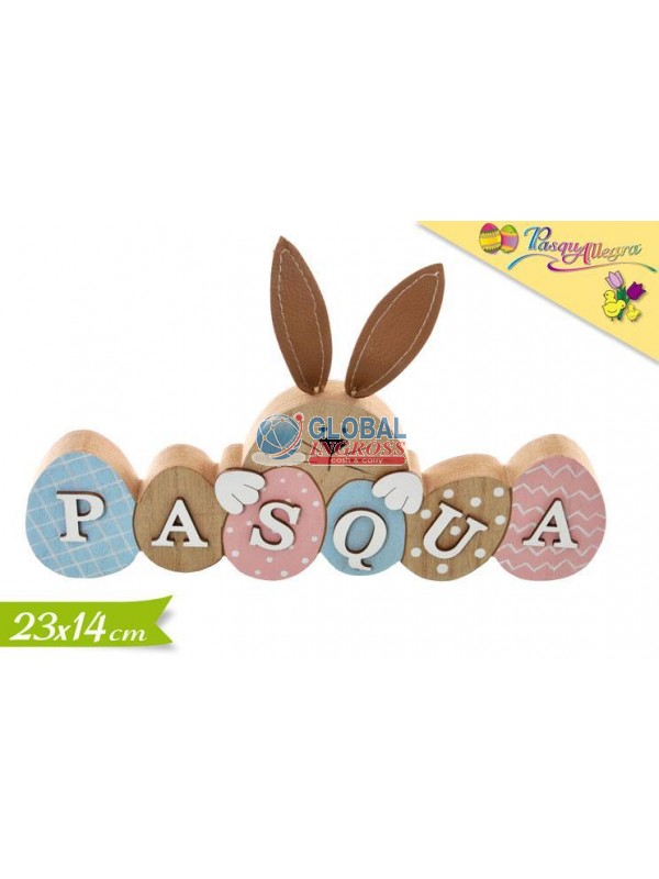 SCRITTA PASQUA LEGNO 23x14cm