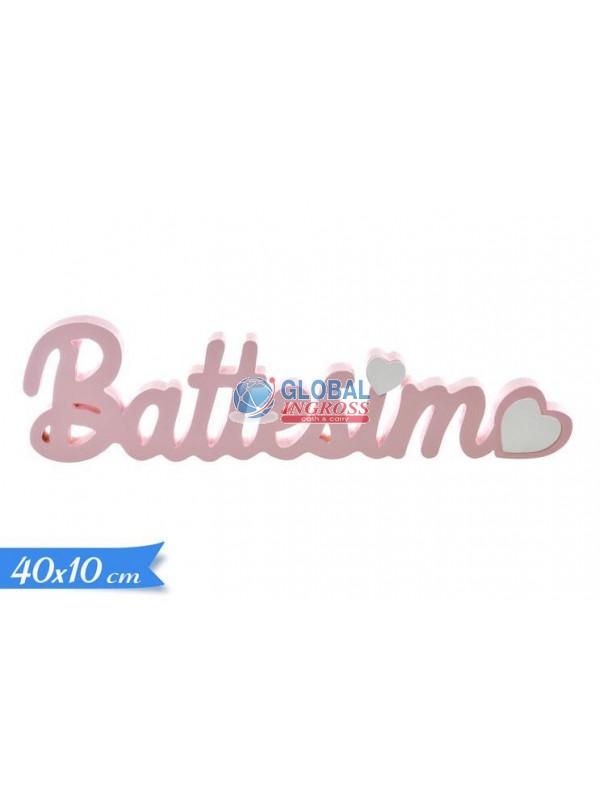 SCRITTA LEGNO BATTESIMOROSA 40x10