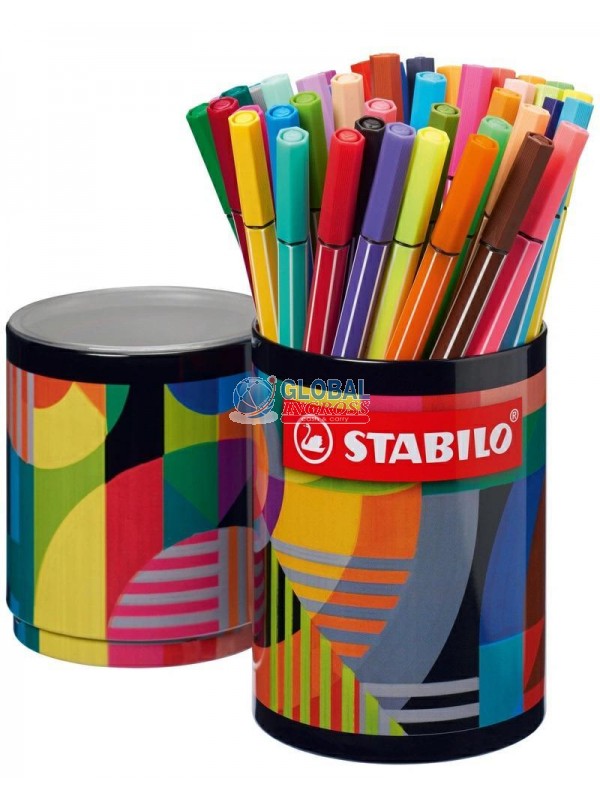 STABILO PEN68 45 coloriIN BARATTOLO LATTA ARTY