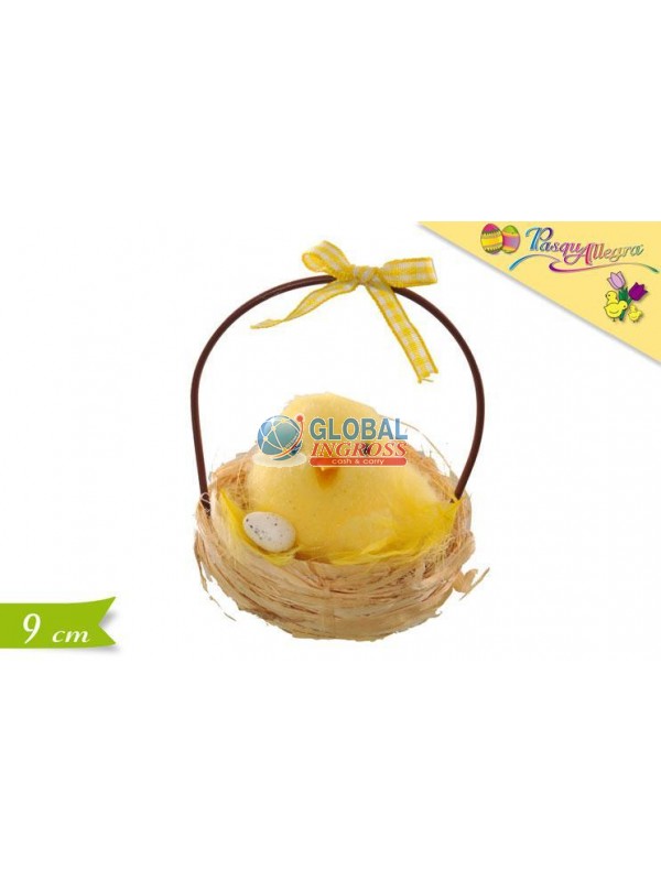 CESTO CON UCCELLINO 9cm