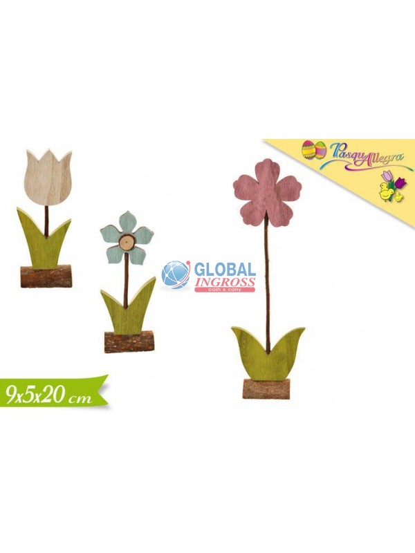 FIORE LEGNO 20cm ASS.