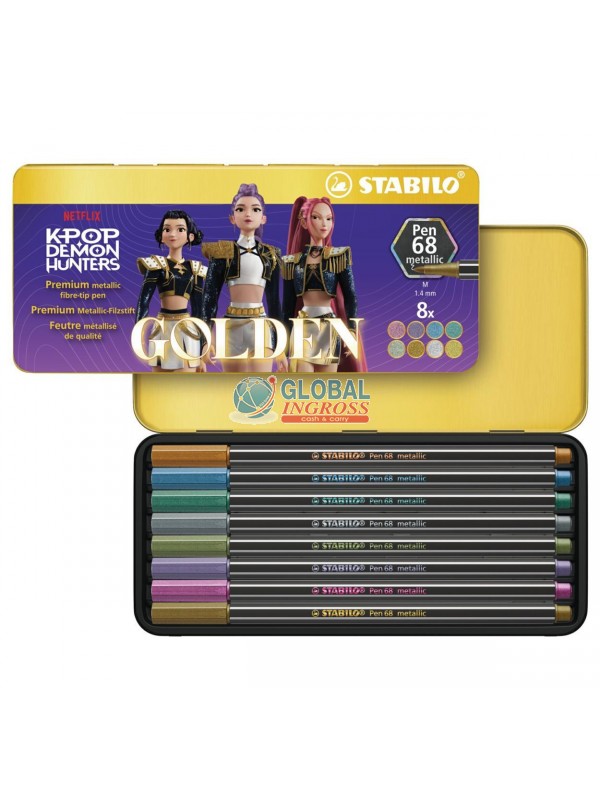 STABILO K-POP PEN 68 METAL IN BOX DEMON HUNTERS 8pz