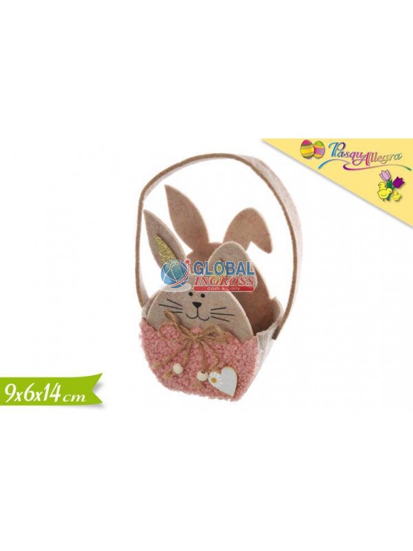 CESTINO FELTRO CONIGLIO14cm