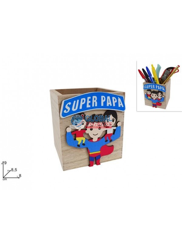 PORTAPENNE PAPA' IN LEGNO