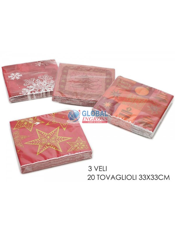 TOVAGLIOLI NATALE 20pz 33x33