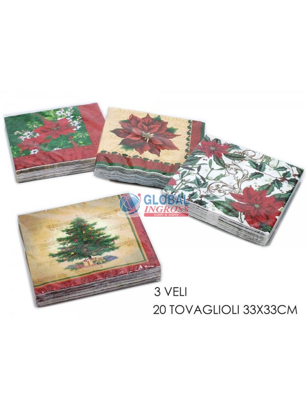 TOVAGLIOLI NATALE 20pz 33x33
