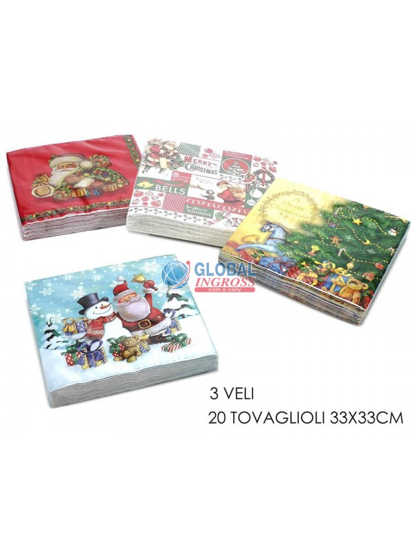 TOVAGLIOLI NATALE 20pz 33x33