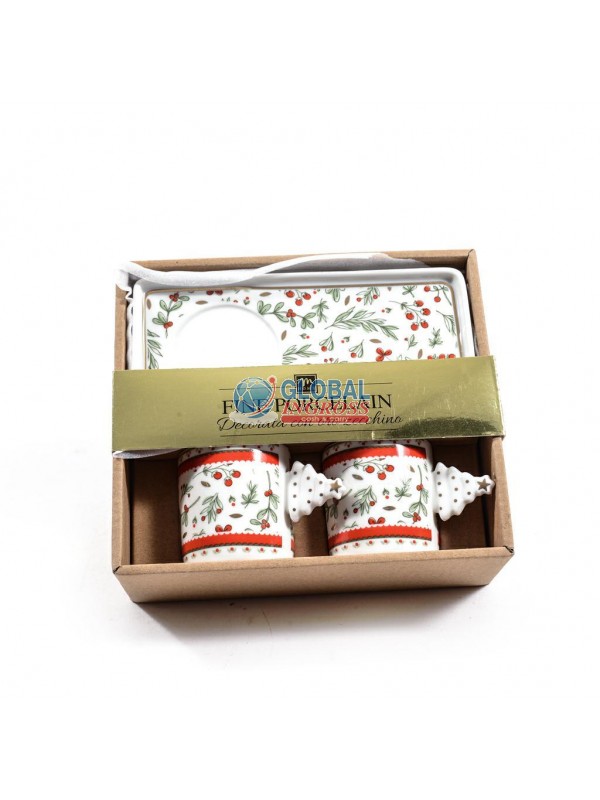 SET 2 TAZZINE C/PIATTINO NATALE
