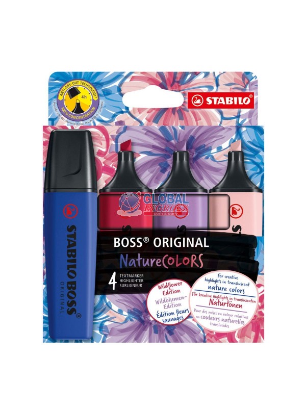 STABILO BOSS 4pz NATURECOLORS WILDFLOWER