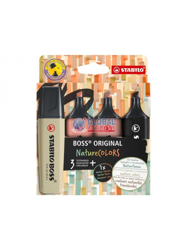 STABILO BOSS 4pz NATURECOLORS ASS.1