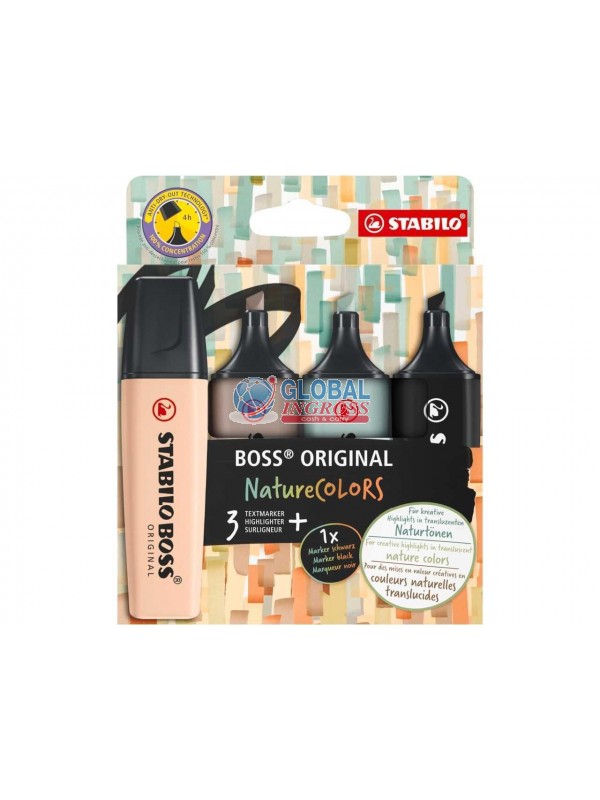 STABILO BOSS 4pz NATURECOLORS ASS.2