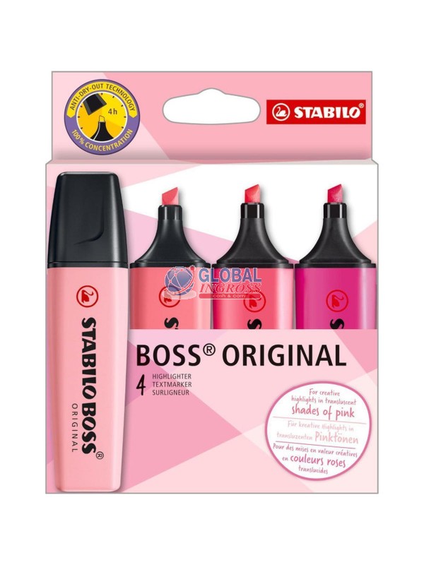 STABILO BOSS 4pz SHADESOF PINK